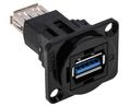 Adapter, Gerade, Stahl, USB-A 3.0-Buchse - USB-A 3.0 Stecker